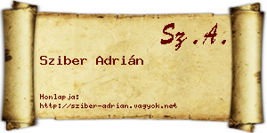 Sziber Adrián névjegykártya